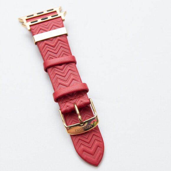 Missoni Zigzag Apple Watch Gift Set Watchband Cover Leather Red New In Box - Picture 4 of 8